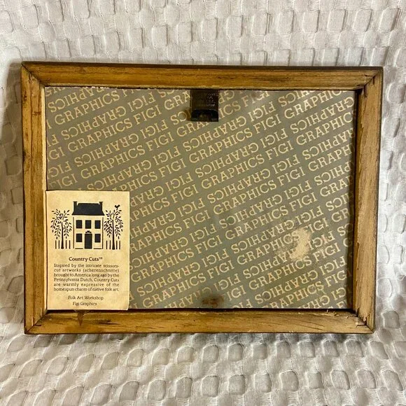 VINTAGE Country Cuts Framed Folk Art Love Ducks - Picture 6 of 9